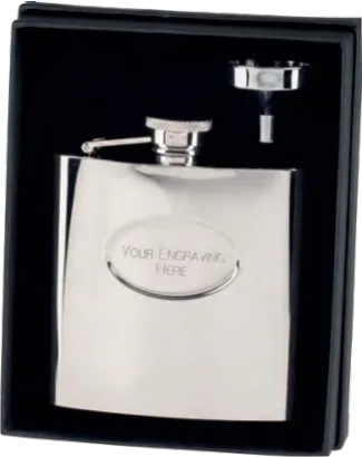 Classic Noir 6oz Matt Black Steel Hip Flask