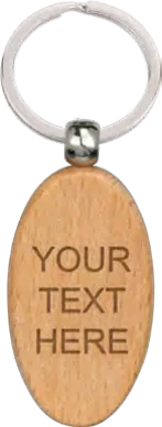 Echo Beechwood Oval Keyring