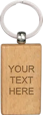 Echo Beechwood Rectangle Keyring
