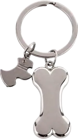 Pets Dog & Bone Keyring